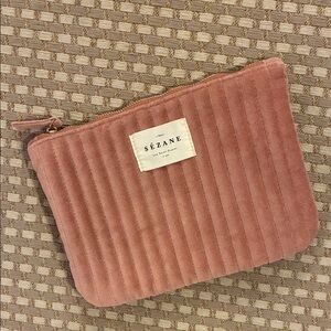 Sezane Pink Velvet pouch